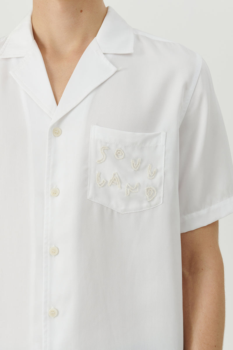 SOULLAND Orson beaded logo Shirt Shirt White