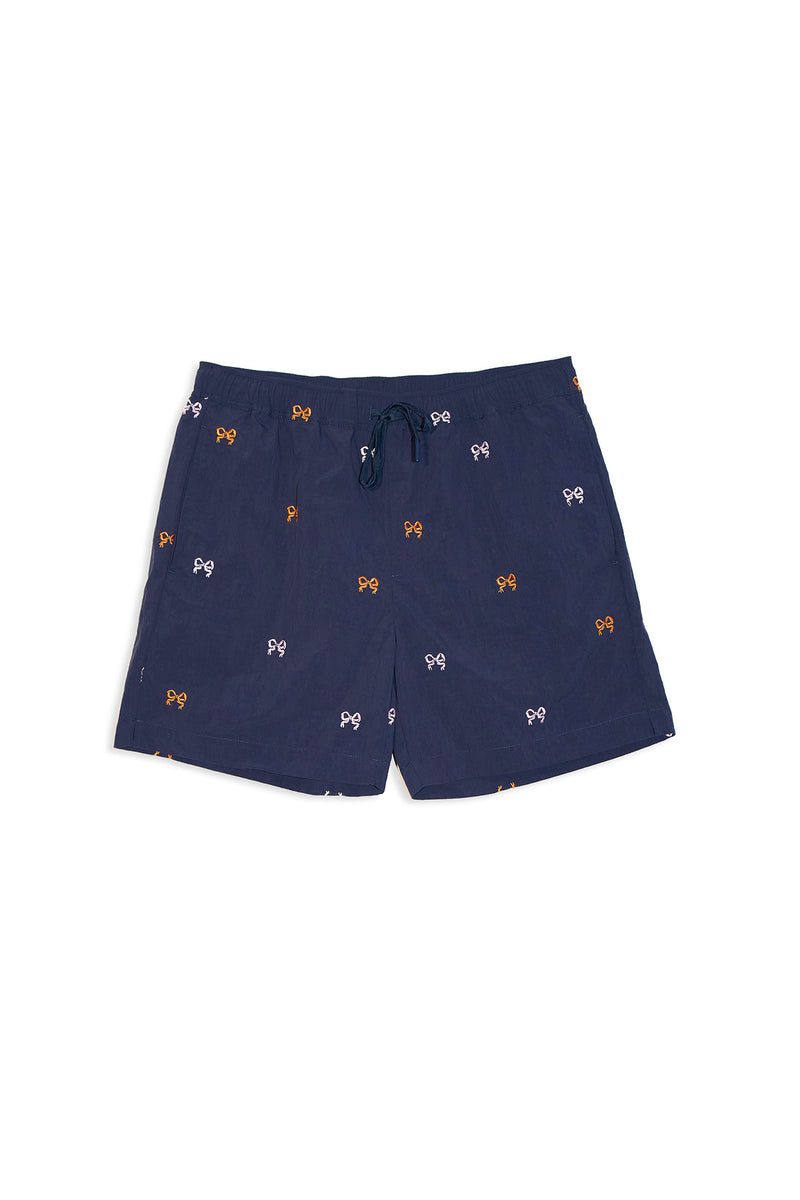 SOULLAND PARKER embroided sports shorts Shorts Navy all over embroided