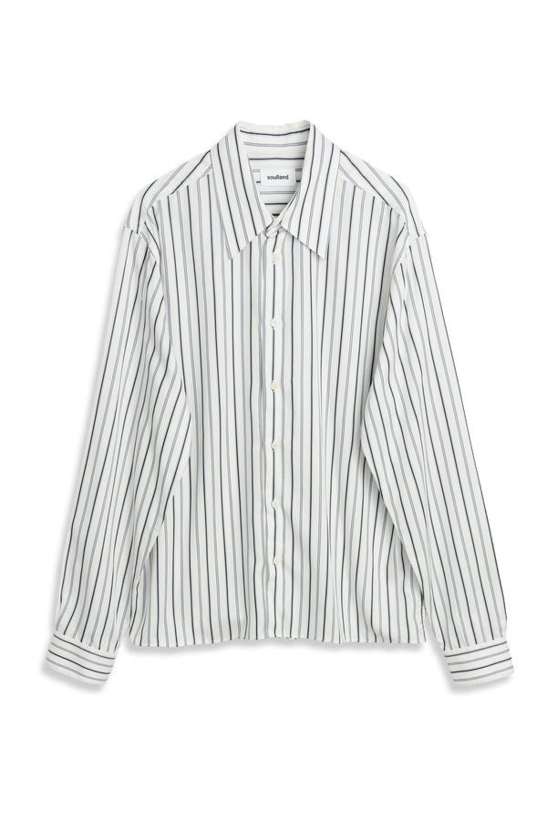 SOULLAND Perry shirt Shirt White/blue stripes