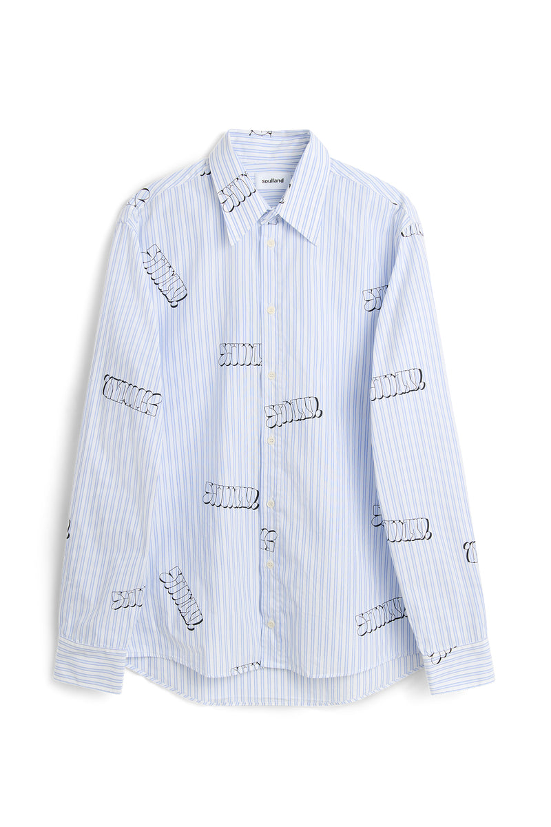 SOULLAND RADO graffiti Shirt Light Blue