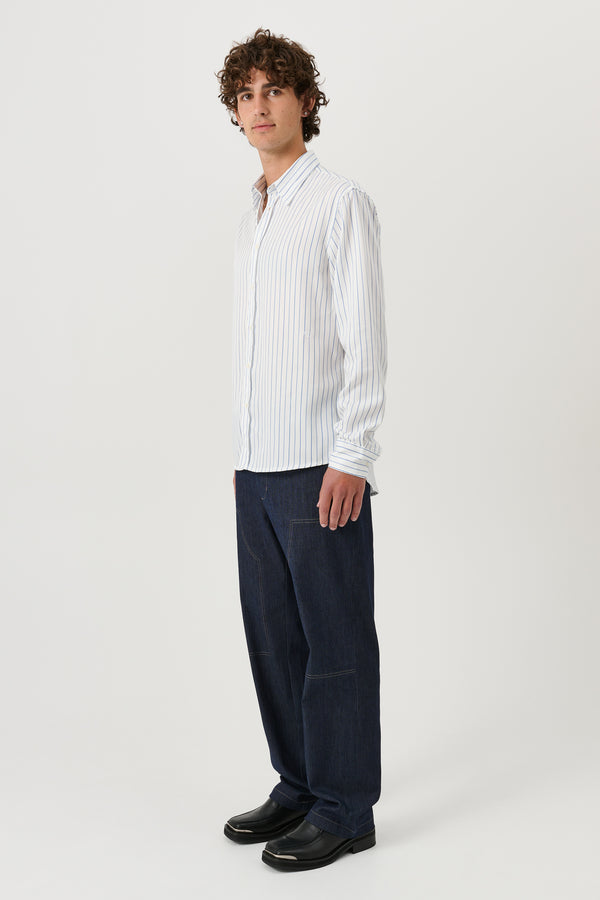 SOULLAND RADO shirt Shirt Navy pinstripes