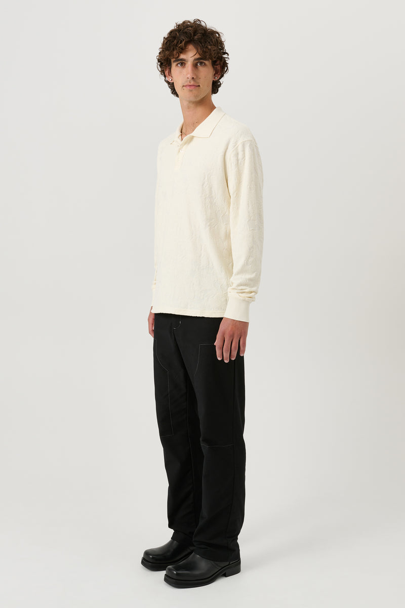 SOULLAND ROBERT l/s polo shirt Top Off White