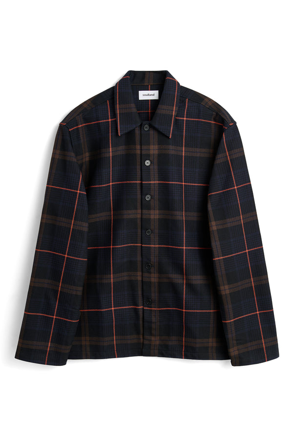 SOULLAND TYRA big check shirt jacket Jacket/coat/vest Black multi