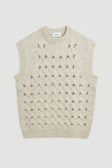 SOULLAND Toby Vest Knitwear Ecru