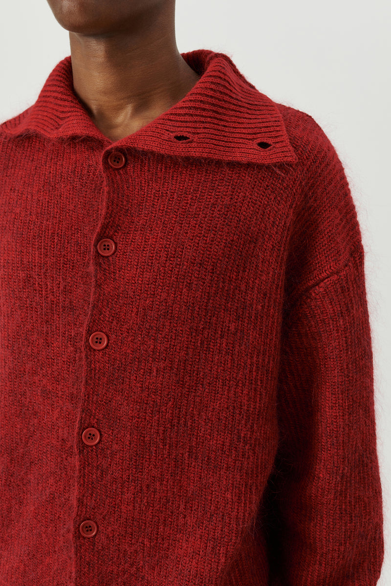 SOULLAND Uli Cardigan Knitwear Red