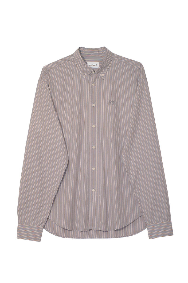 SOULLAND VIT button down stripe shirt Shirt Grey