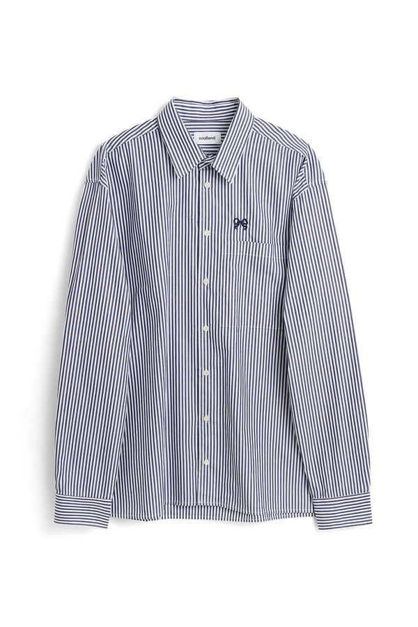 SOULLAND VIT stripe shirt Shirt Blue