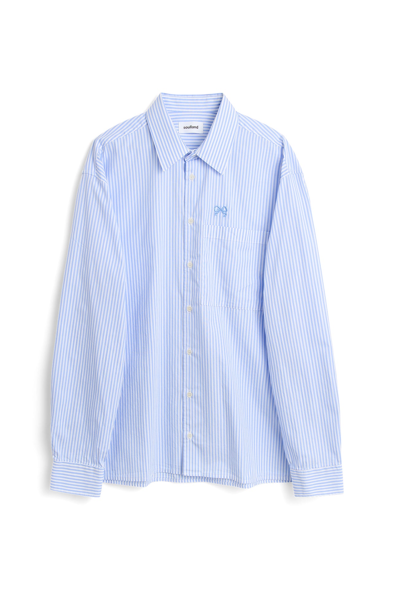 SOULLAND VIT stripe shirt Shirt Light Blue