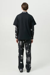 SOULLAND Fadi pants Pants Black AOP