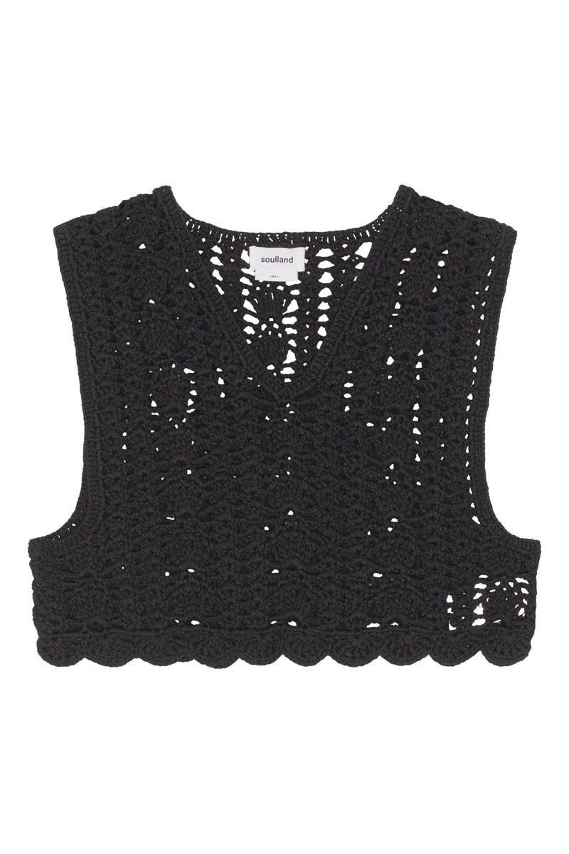 SOULLAND Rita vest Top Black